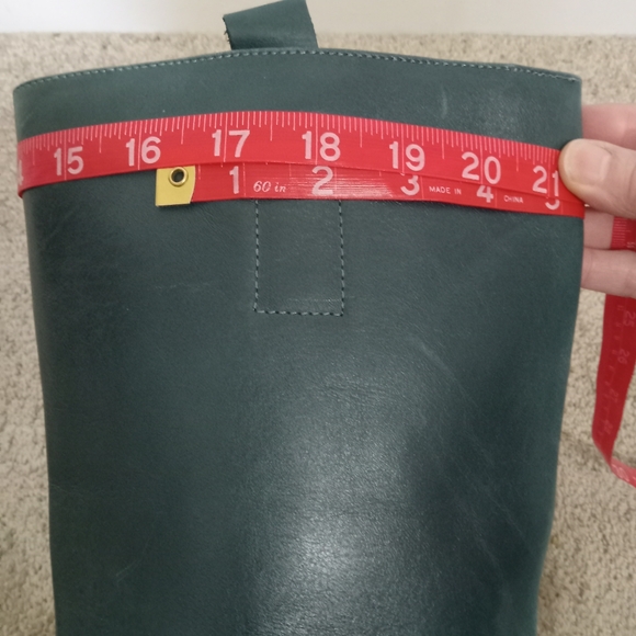 New Free People Tall Leather Tabby Boots in Teal Block Heel Size 38/ 7.5-8 - Picture 11 of 15